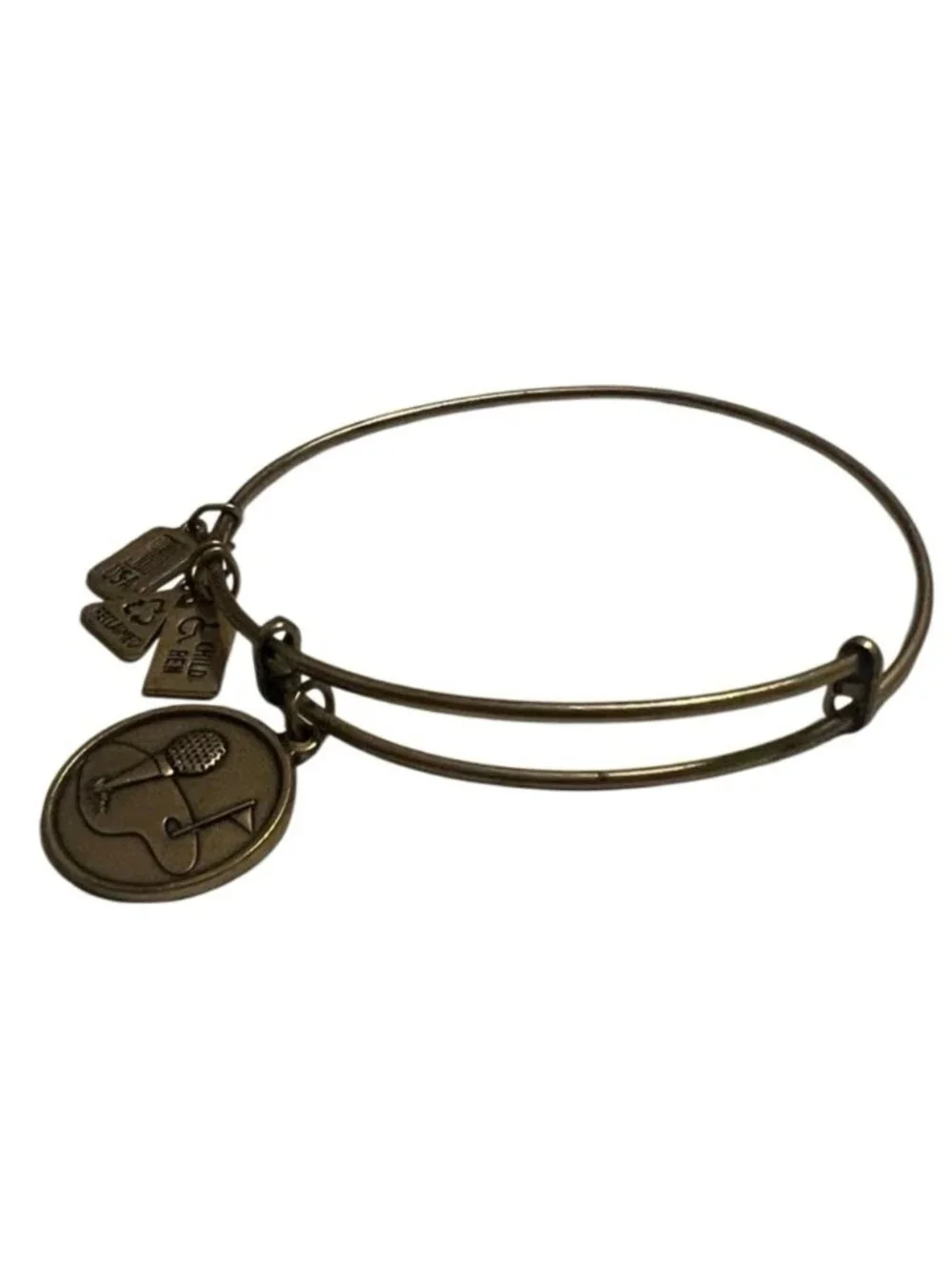 Wind & Fire Gold Golf Tee Adjustable Slide On Bangle Bracelet